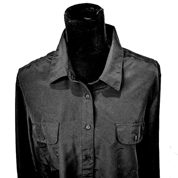 Elemenz Black Long-sleeve buttoned shirt with pockets Size XL - Picture 2 of 5